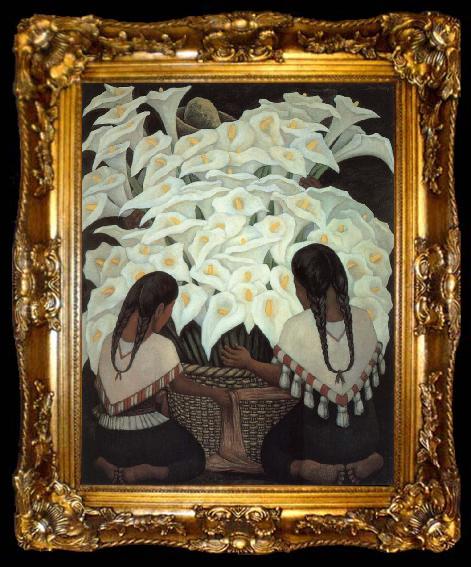 framed  Diego Rivera Sale Flowers, ta009-2